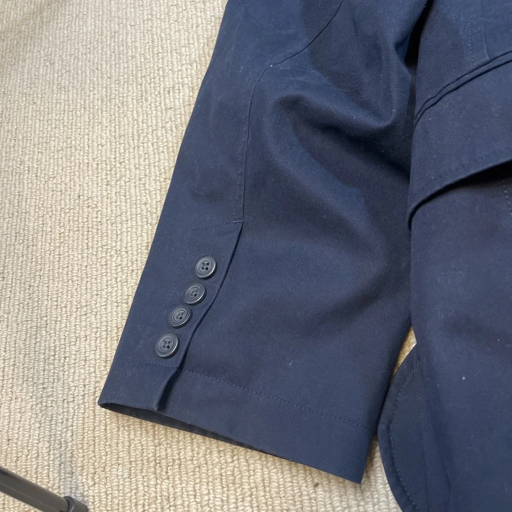 LL Bean Men's Size 52 Sport Coat Blazer Jacket Navy Wedding 100% Cotton